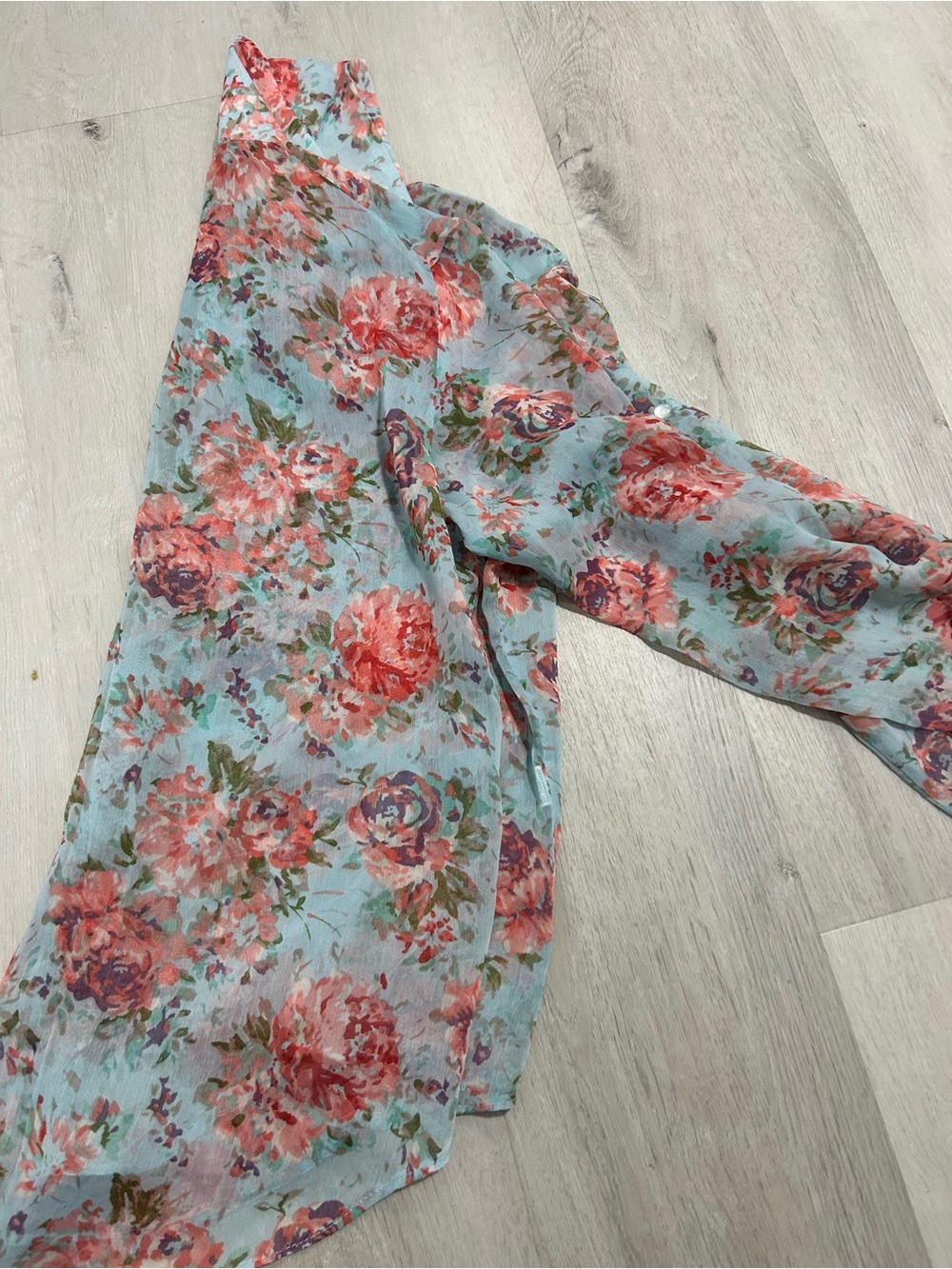 Floral Light Blue Women's Jeans Scarf - Brand
